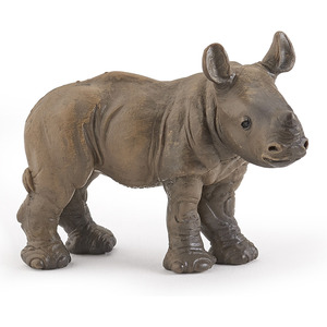 PAPO Wild Animal Kingdom Rhinoceros Calf Toy Figure - 50035 - Brown
