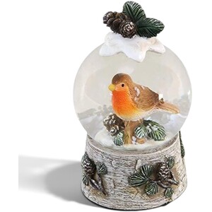 Robin and Mistletoe Miniature Snow Globe