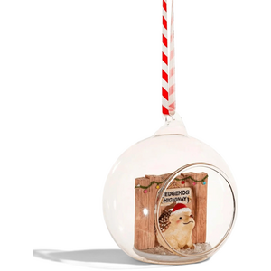 Hedgehog Highway Glass Dome Christmas Tree Bauble