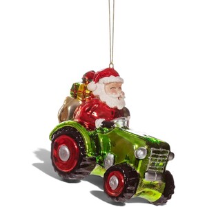 Santa in a Tractor Christmas Tree Decoration