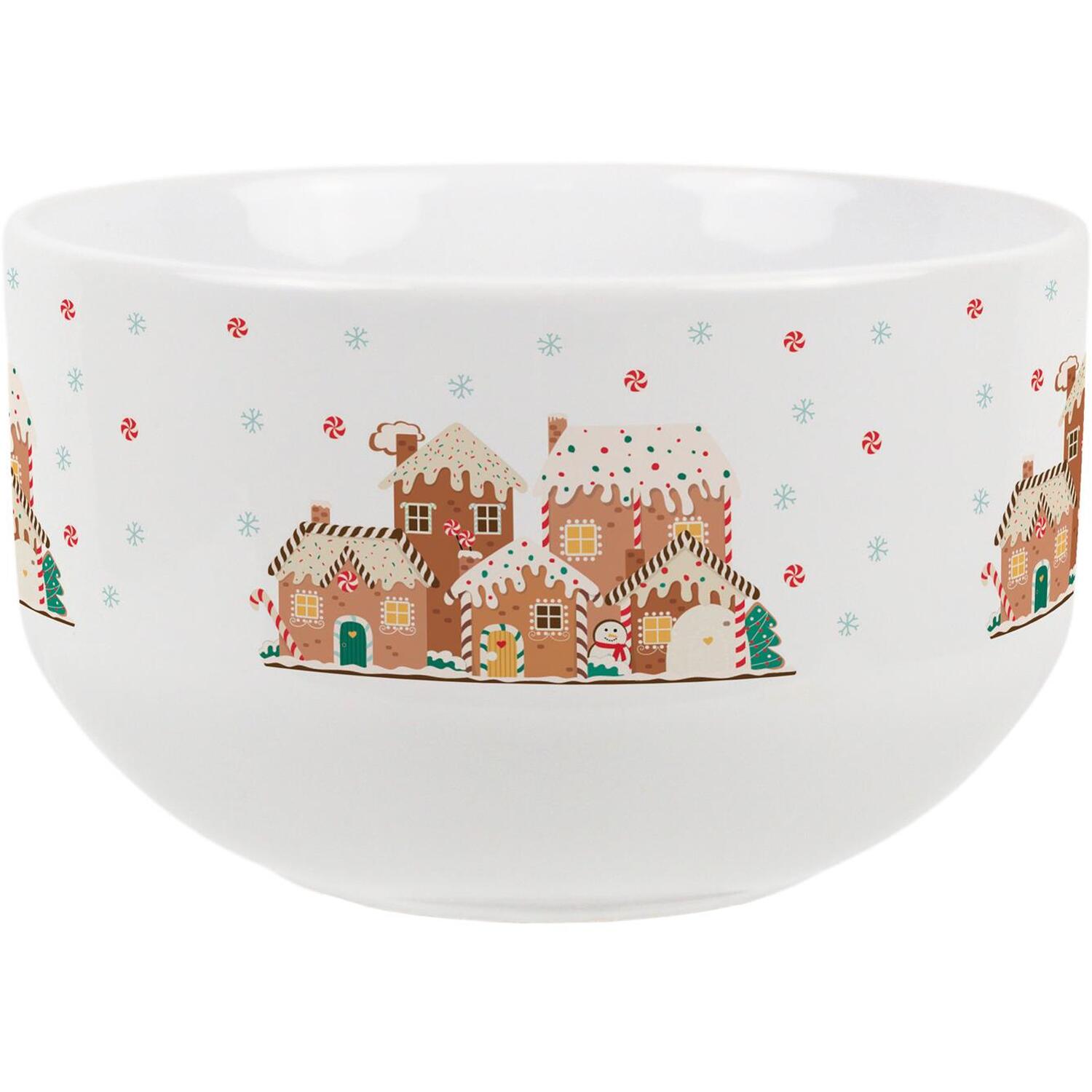 Gingerbread Houses Ceramic Bowl - Christmas Treats/Desserts Tableware Gifts - Image 2
