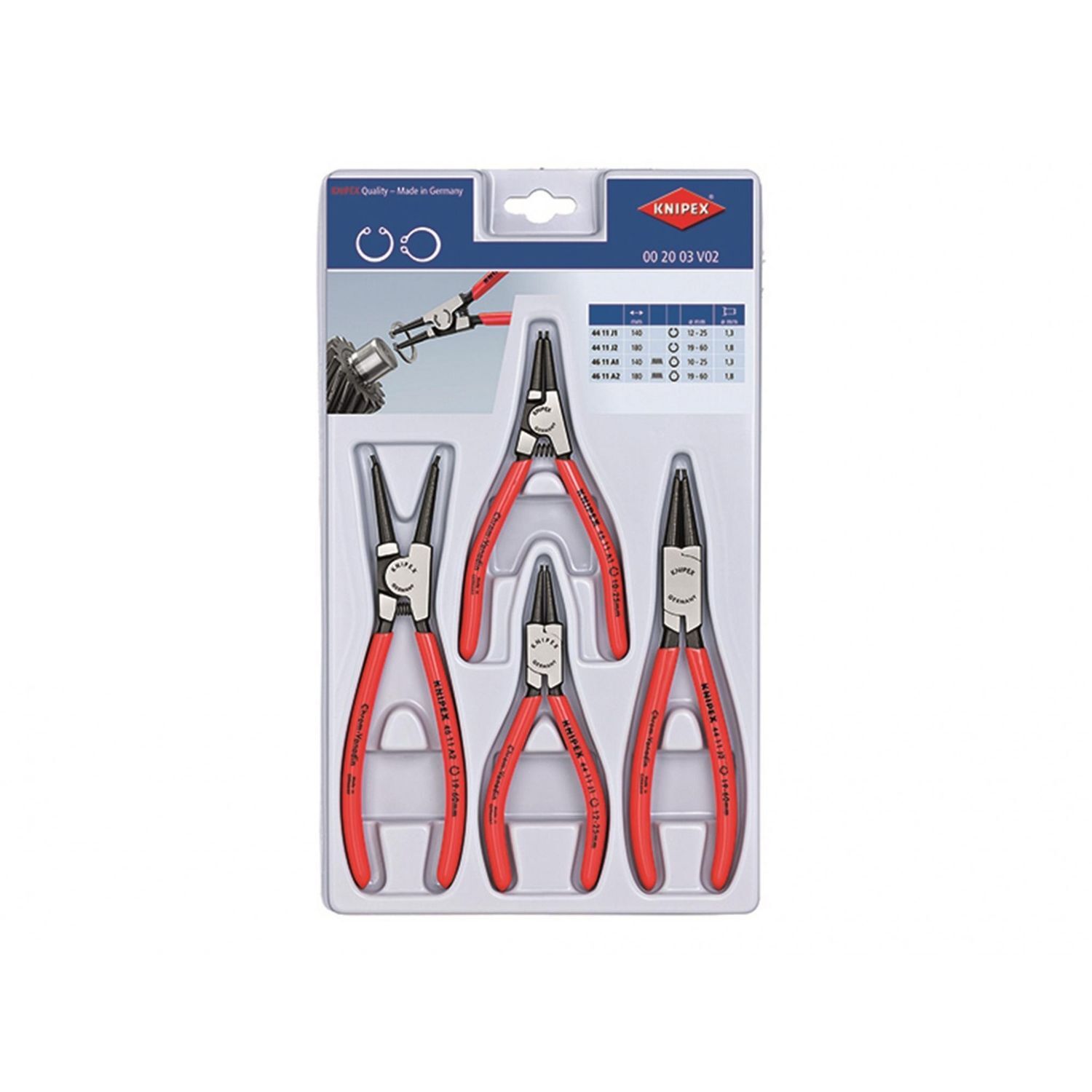 Knipex Circlip Plier Set, 4 Piece A - Multi Colour