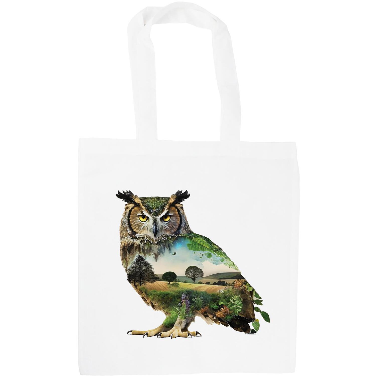 Surreal Owl Tote Bag - Countryside Animals Shopping Bag Accessories Gift - Image 2