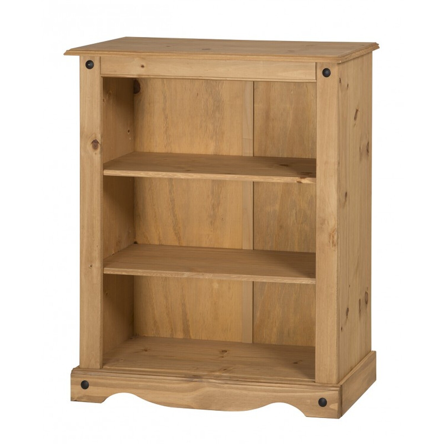 Mercers Furniture Corona Small Bookcase - Solid Pine - 2 Shelf - Low Storage - Brown - Image 3