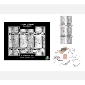 Silver Foliage Crackers Christmas Pack of 6