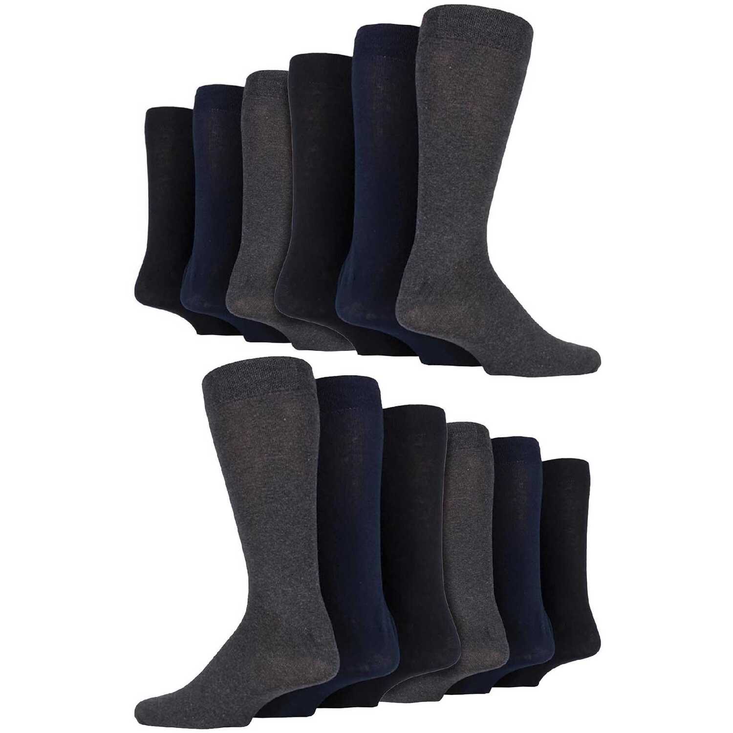 Sock Snob 12 Pair Mens Cotton Colourful Striped Dress Socks