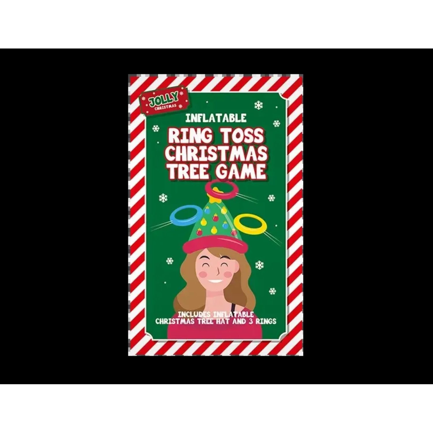 Kdmd Festive Christmas Inflatable Ring Toss - Green