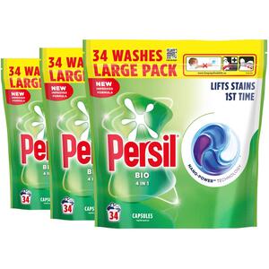 Persil Bio laundry capsules fast-dissolving Washing pods 102 Washes, 3 Pack