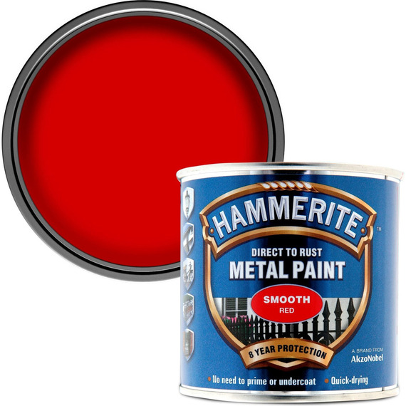 Hammerite Direct To Metal Smooth Paint, Red, 250ml.