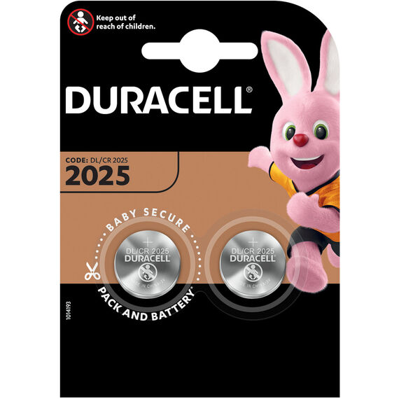 Duracell CR2025 Lithium Coin Battery Pack of 2 (S5736)