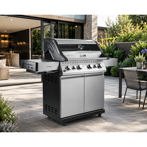 Fire Mountain Olympus Stainless Steel 6 Burner Gas BBQ (4+2), Cast Iron Grills, 23.3kW
