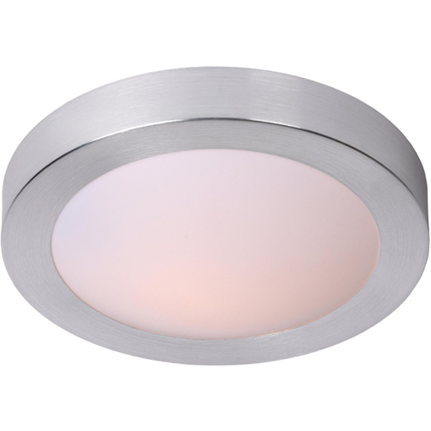 Lucide Fresh Ceiling Light - 35cm - Grey - Satin Chrome - IP44 Bathroom Rated - 2xE27 - Image 4