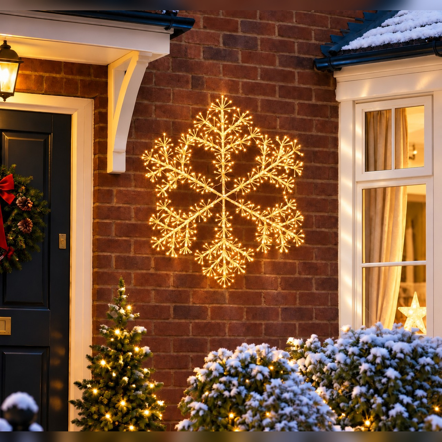 B&Q - 90Cm Warm White Starburst Snowflake Christmas Silhouette Light660 Led TwinkleTimerIndoor/outdoor - Image 4