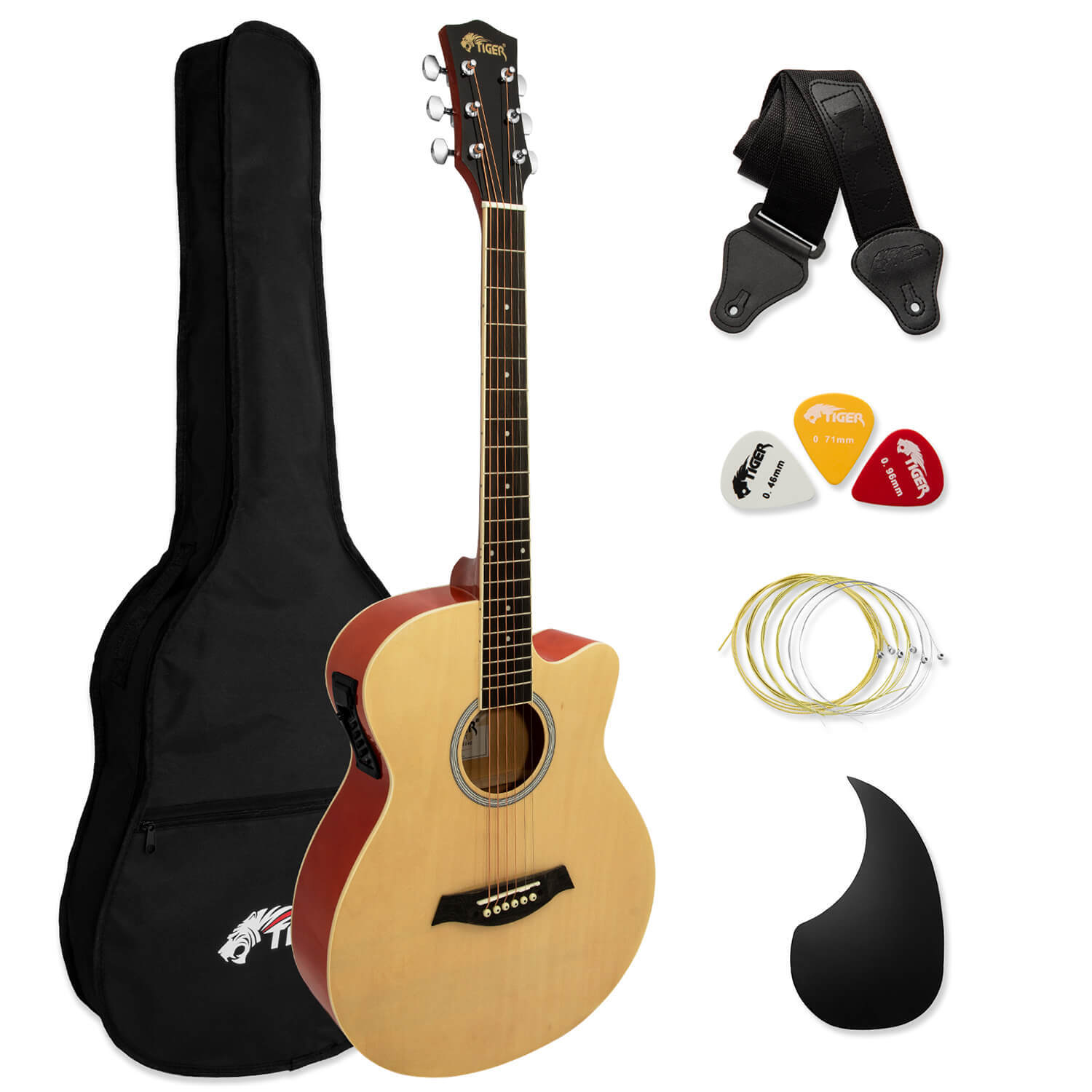 Tiger Music Electro Acoustic Guitar For Beginners C - Neutral