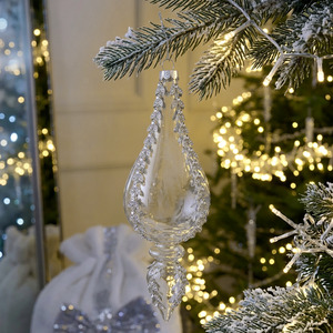 Clear Glass Jewelled Droplet