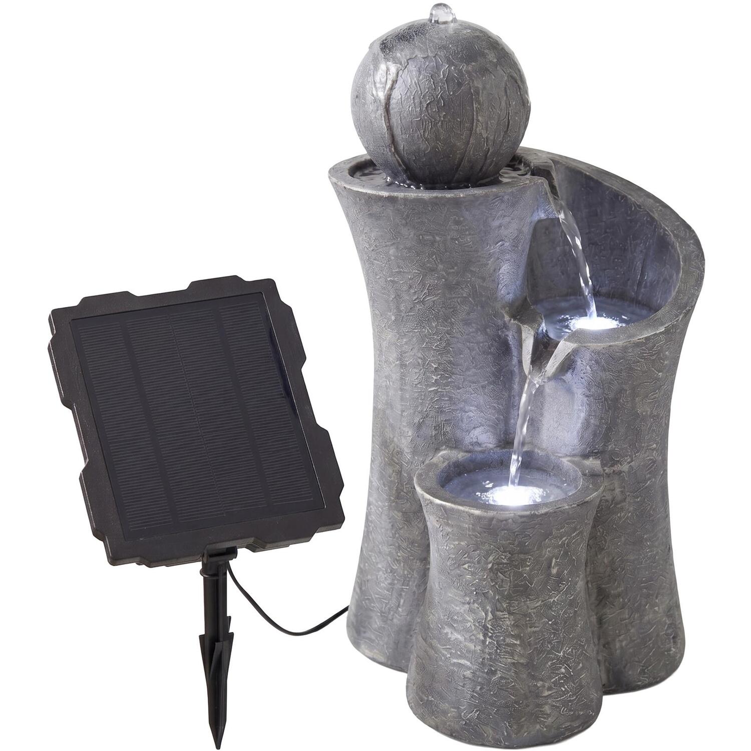 GEEZY Solar Water Feature for Garden with LED Lights, Sphere Water Fountain | Self-contained cascading waterfall for patios & balconies with no plumbing needed. A relaxing sanctuary for birds & wildlife. - Image 3