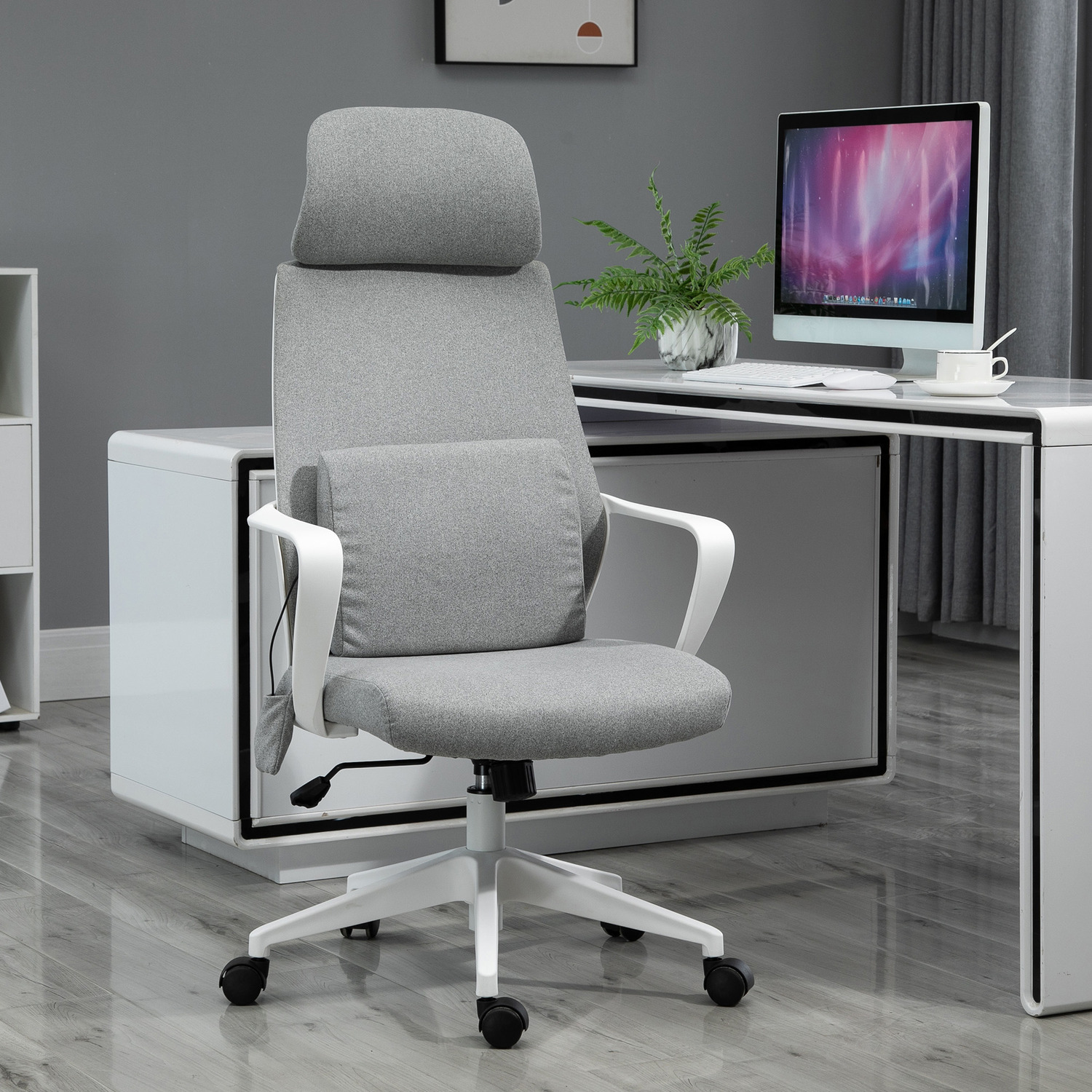 Vinsetto Office Chair with Massage Pillow - Grey / 11.25kg thumbnail
