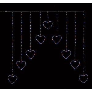 Rainbow Heart Curtain Lights