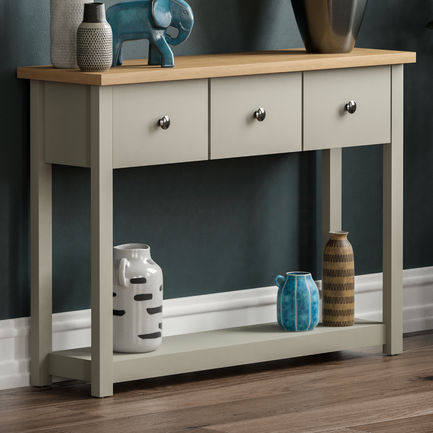 Arlington 3 Drawer Console Table - Grey