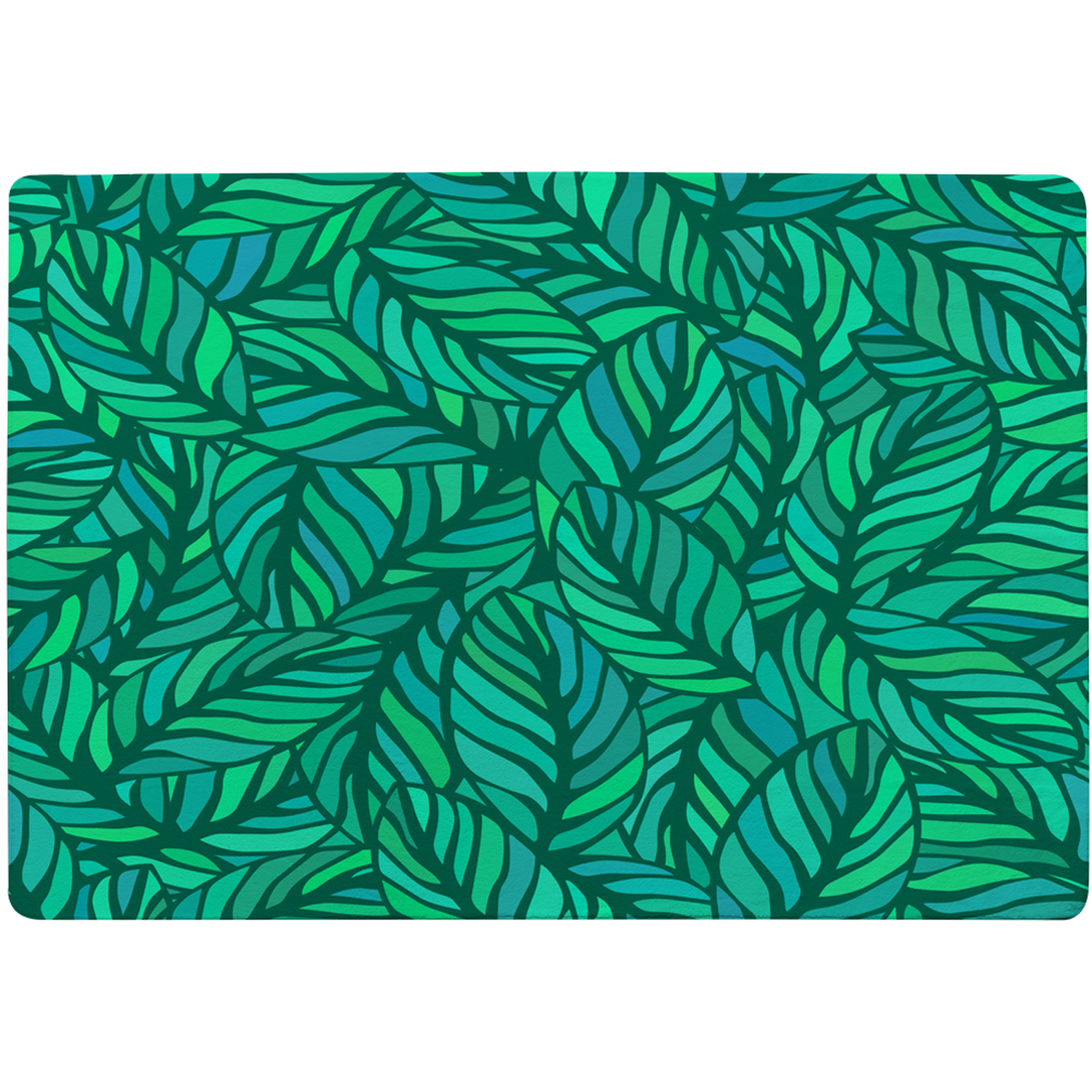 Green Leaves Pattern Designer Rug - Green / 200cm thumbnail