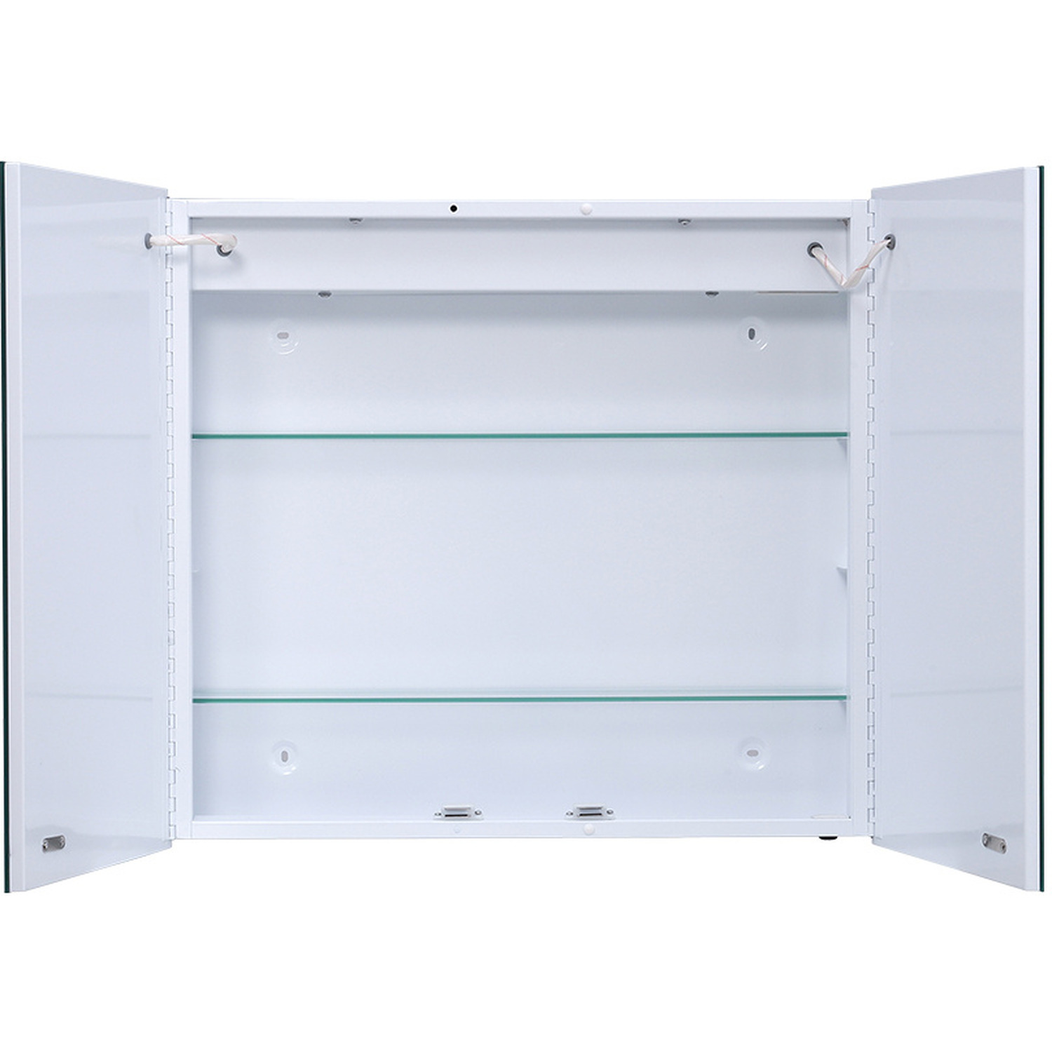 Bathroom Mirror Cabinet With Shaver Socket And Lights - Silvery White