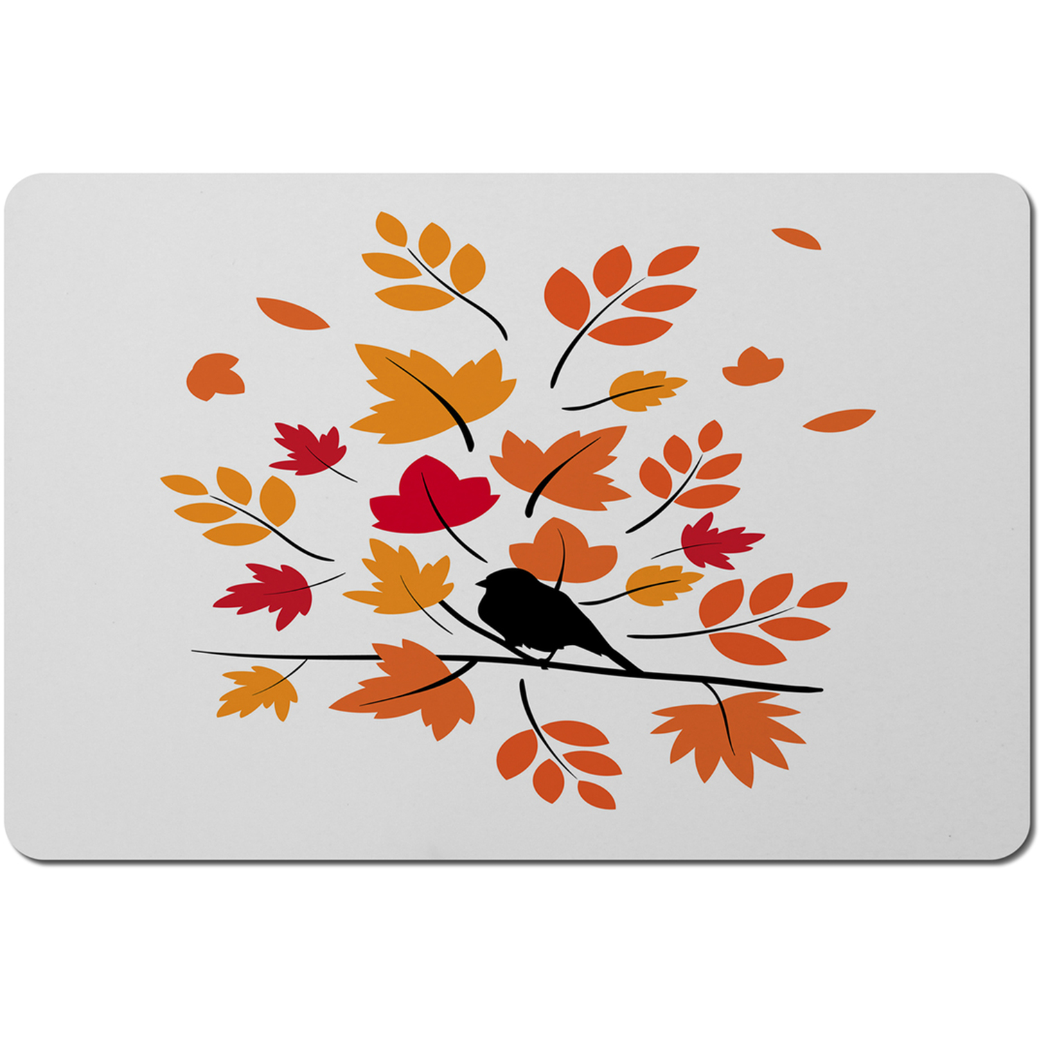 Autumn Bird On Branch Placemat - Orange
