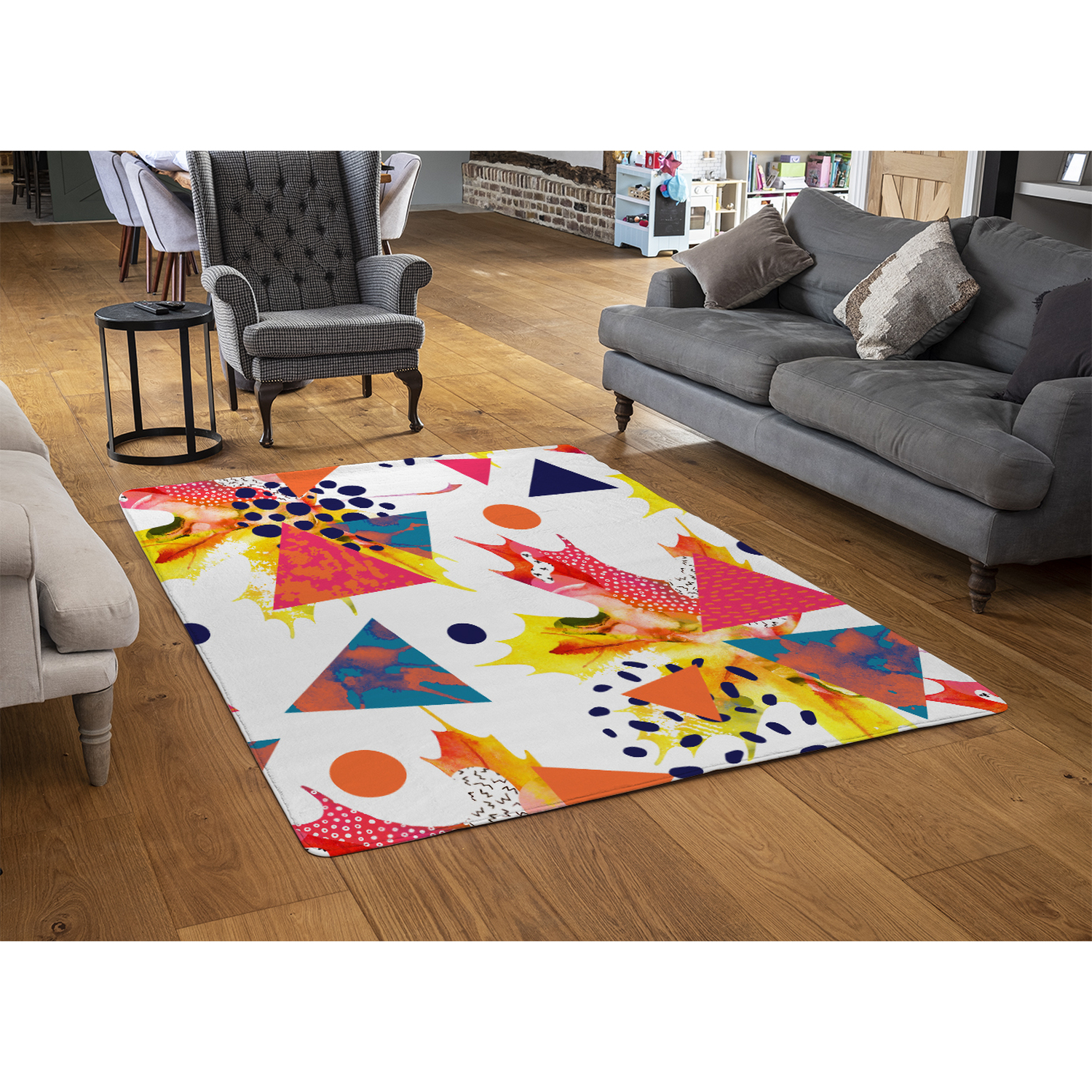 Maple Leaves  Geometric Patterns Rug - Red / 150cm thumbnail