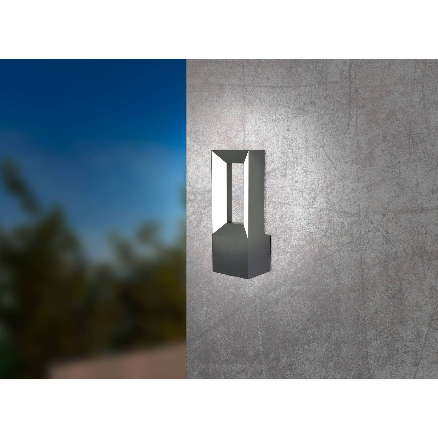 Eglo Riforano Black Metal Integrated Led Ip44 Outdoor Wall Light - Black 0 986kg
