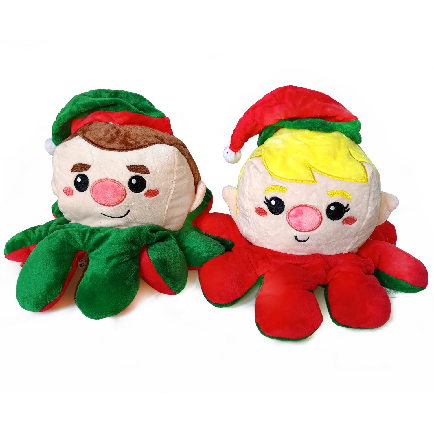 Image of Christmas Reversible Octopus Soft Toys - Elf to Elf