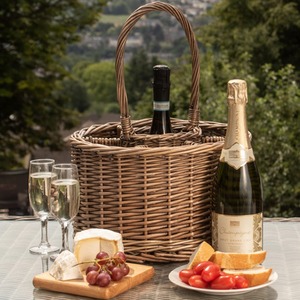 Special Event Basket Wicker Basket Wine Glasses