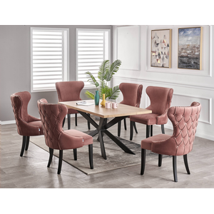 Pink Mayfair Duke LUX Dining Set with a Table and Chairs Set of 6 shot 2489865