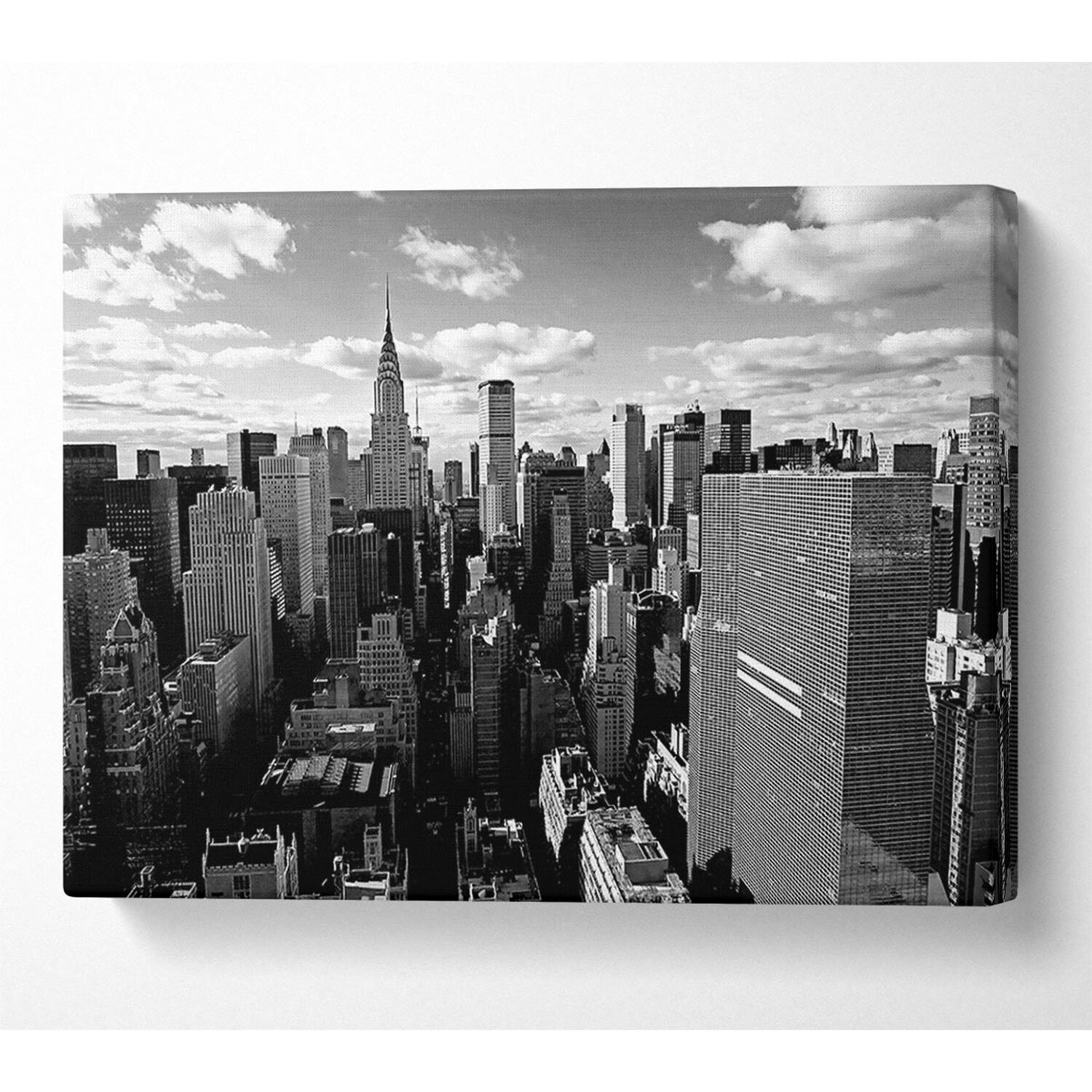 Wallart-Direct - Chicago City View B n W Canvas Print Wall Art - Yellow / 101.6cm thumbnail