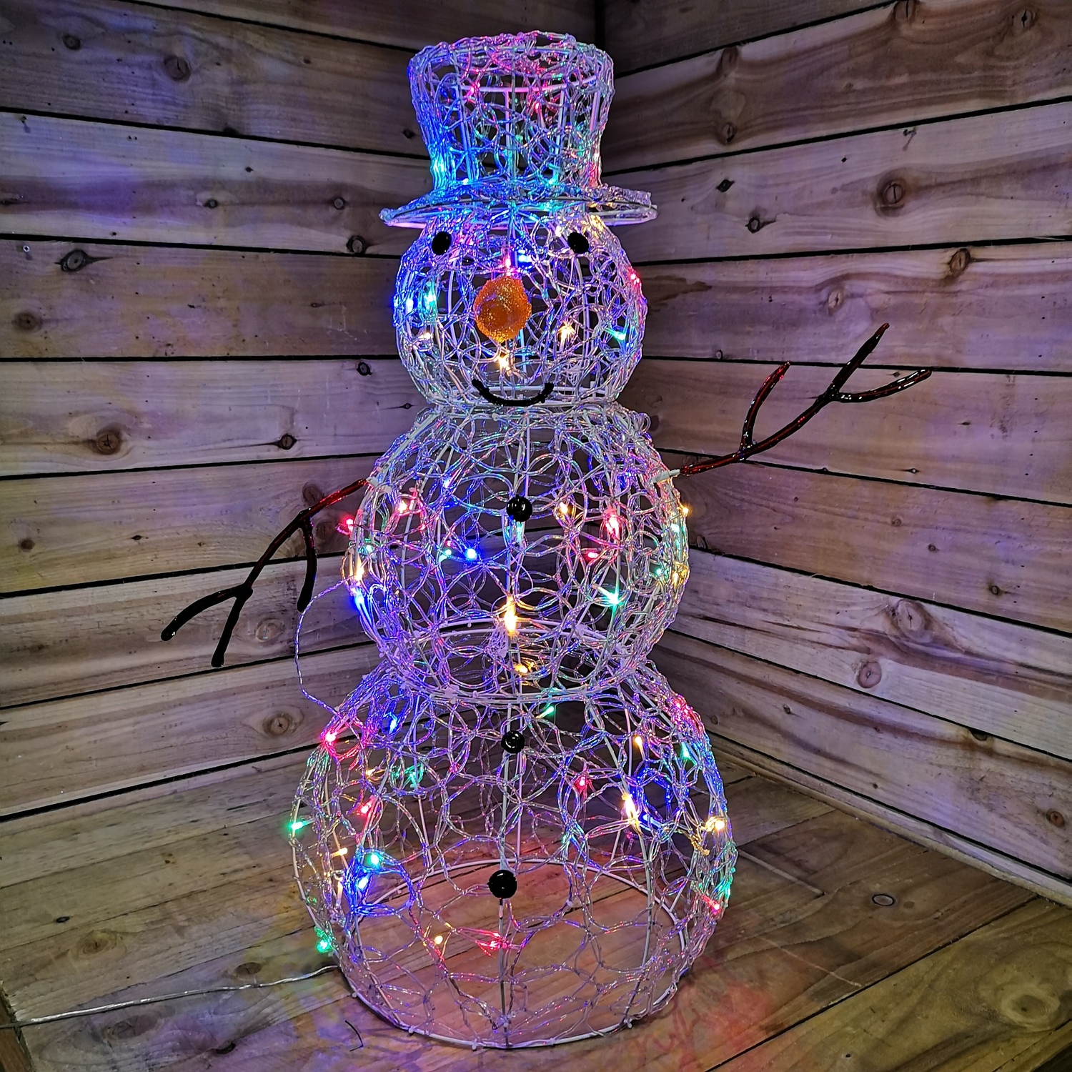 Premier 80 Multi LED Lit Soft Acrylic Christmas Snowman - White