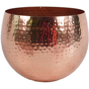 Leaf Large Metal Hammered Planter - Copper