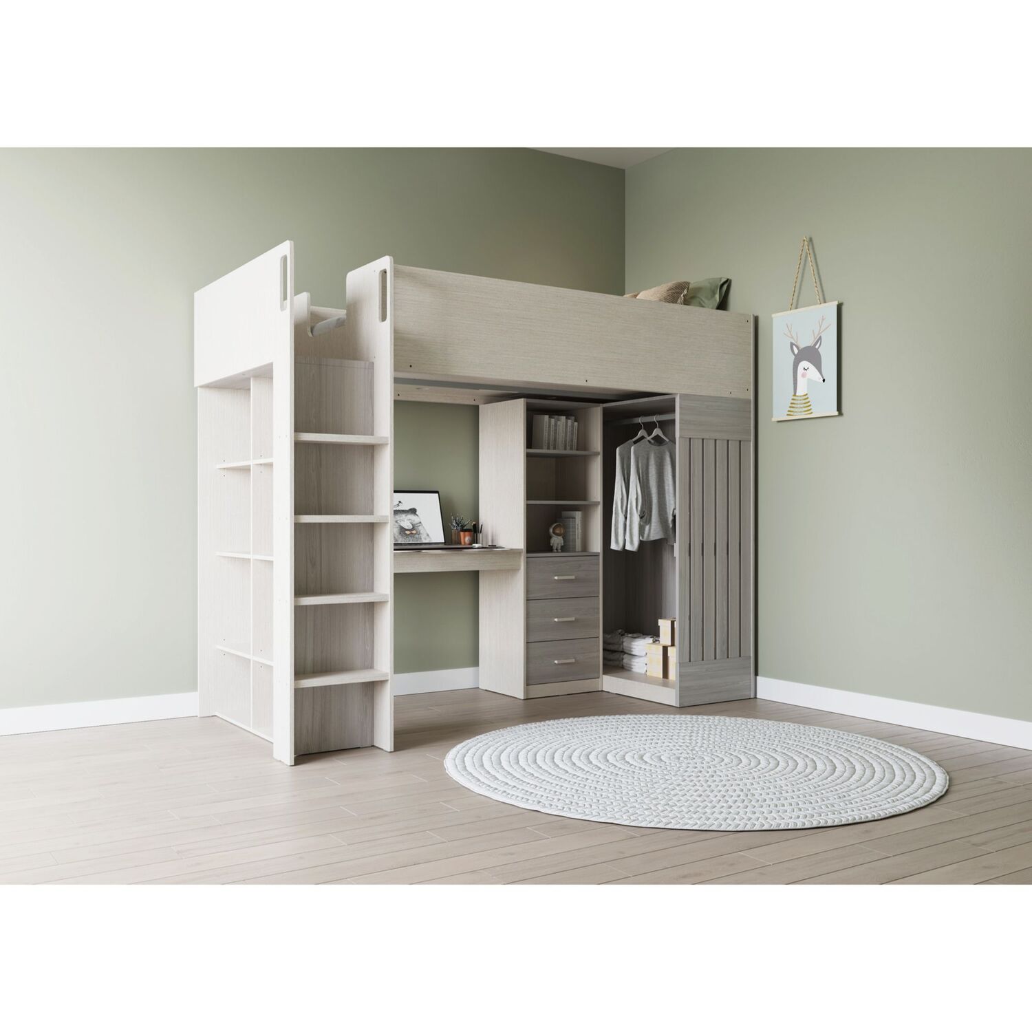 Jupiter High Sleeper - White And Grey