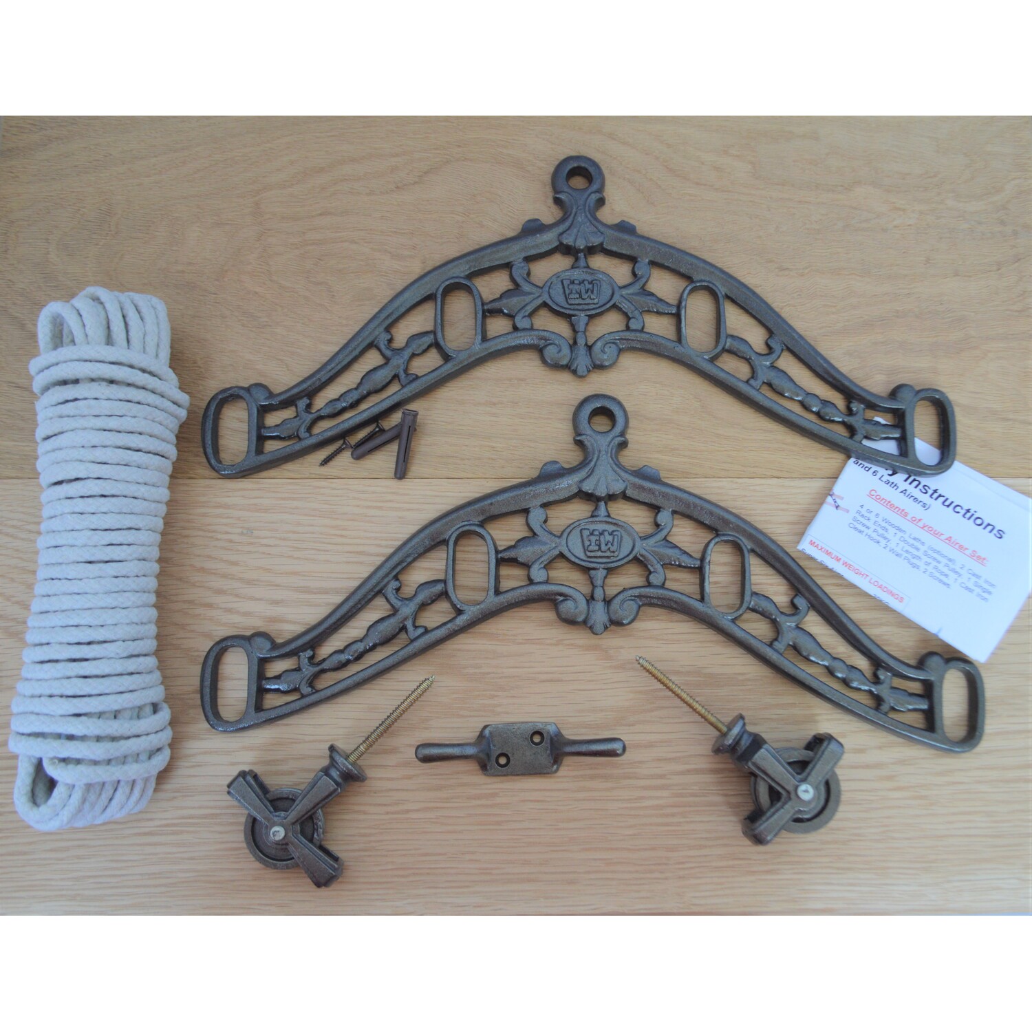 Image of Edwardian Antique Iron Clothes Airer Kit Only - Antique Iron