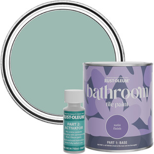 Rust-Oleum Bathroom Tile Paint in Satin Finish - Coastal Blue 750ml