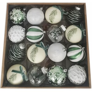Pack of 16 Mistletoe Cottage Baubles