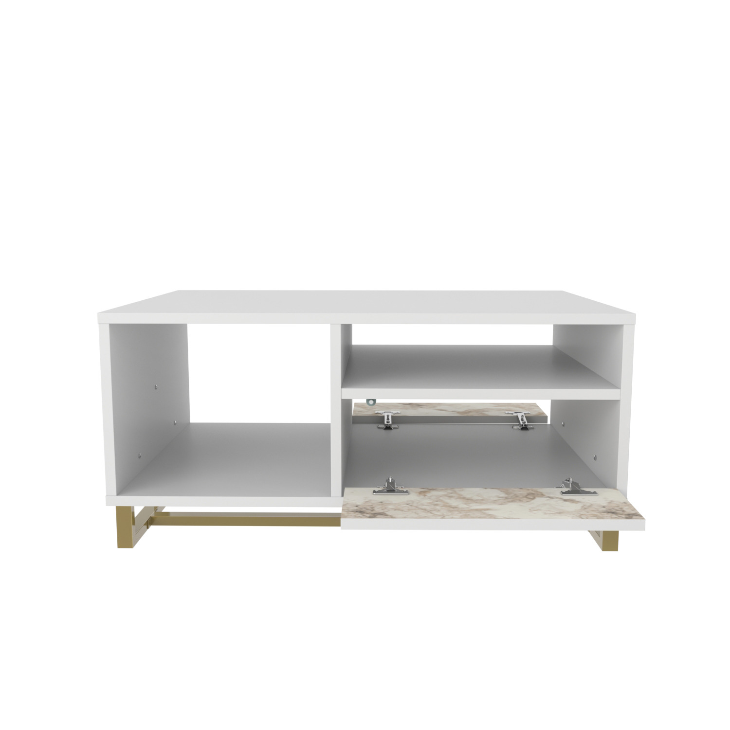 Utopia Coffee Table - White Marble Effect And Gold