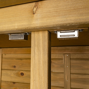 Light Brown Tall Wooden Garden Storage Shed shot 3838263