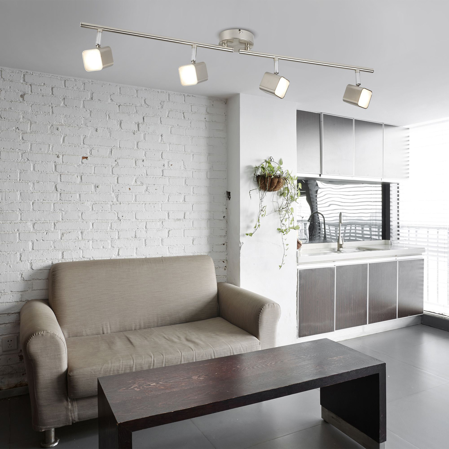 Tromo Satin Silver 4lt Split Bar Spotlight - Silver