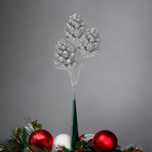 Christmas Glitter Cone Pick 25cm
