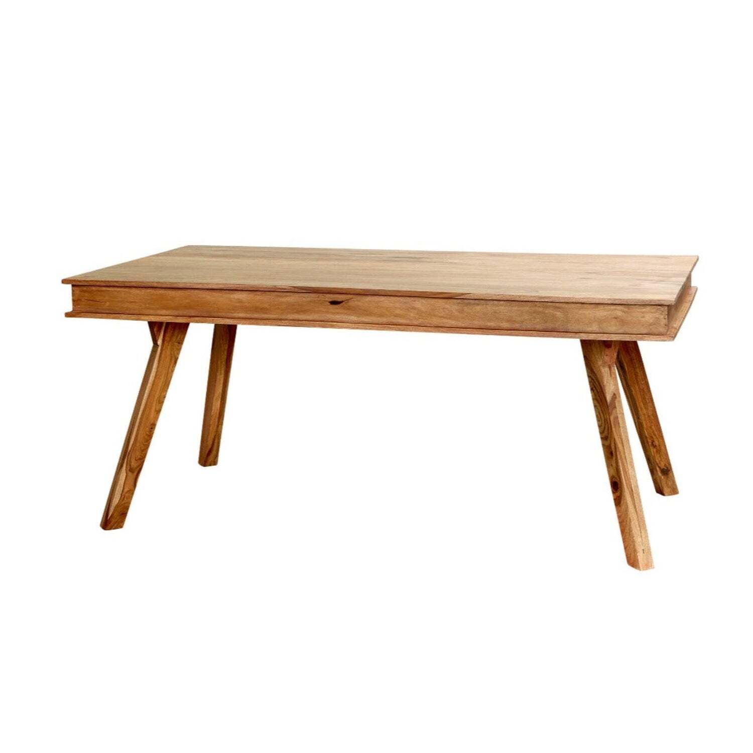 Indus Sheesham Wooden Medium Size Dining Table Set And 4 Chairs - Light Wood