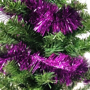 Violet Purple Christmas Tinsel Garland 2.7M Violet Shiny Christmas Tree Tinsel