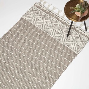 Patna Beige and Natural Kilim Wool Rug