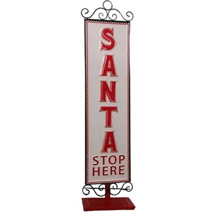Santa Stop Here Sign Christmas Decoration