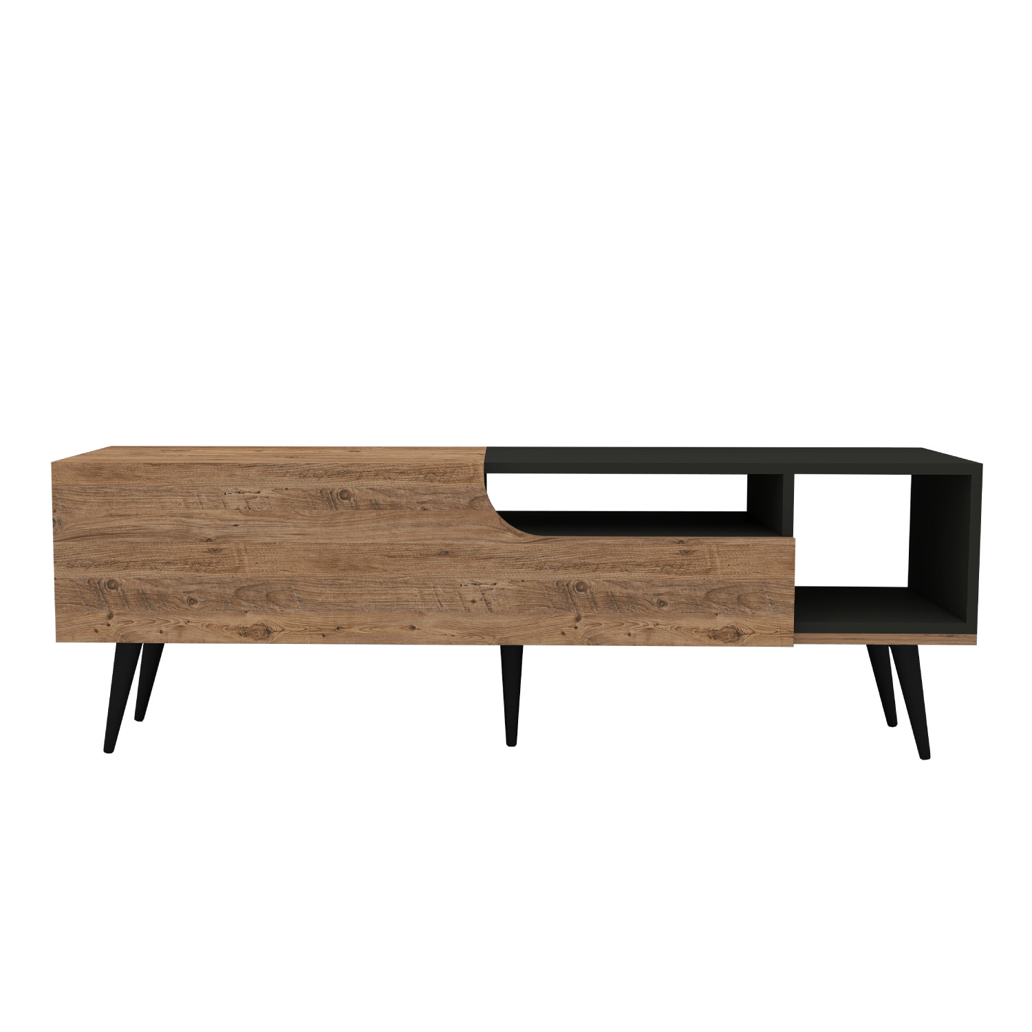 Destina Home - Agbar TV Stand with Cabinets and Shelves - Atlantic Pine - Anthracite thumbnail