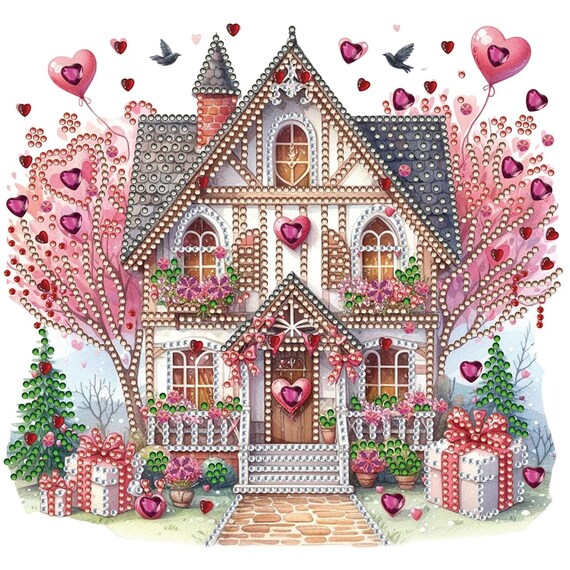 Magical Love Hearts House Diamond Art Painting