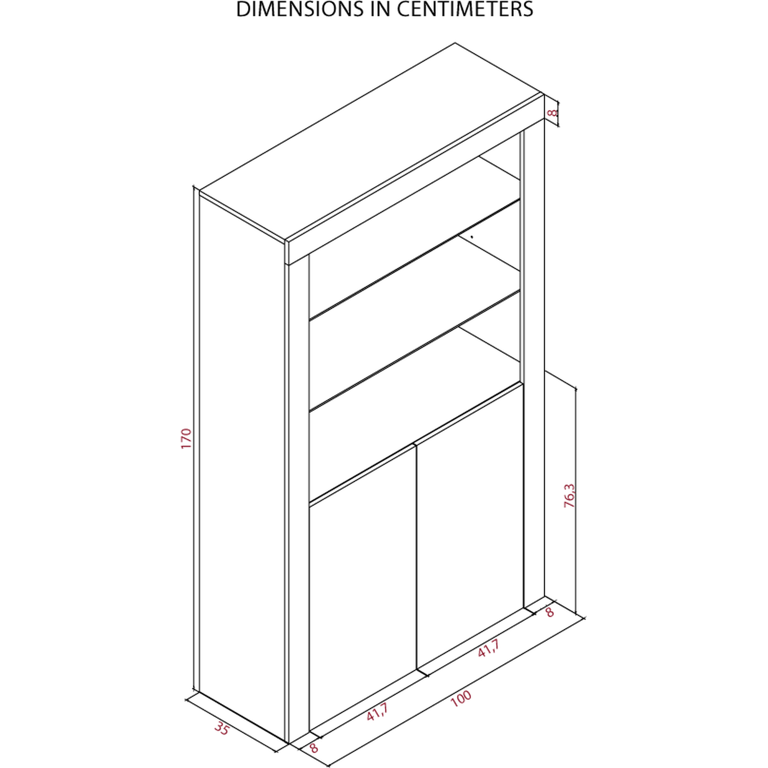 Spectrum Modern Display Cabinet - Walnut Black