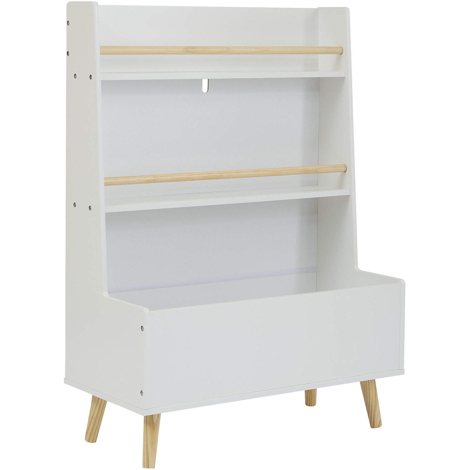 Kids White Bookcase And Toy Storage Cabinet - White